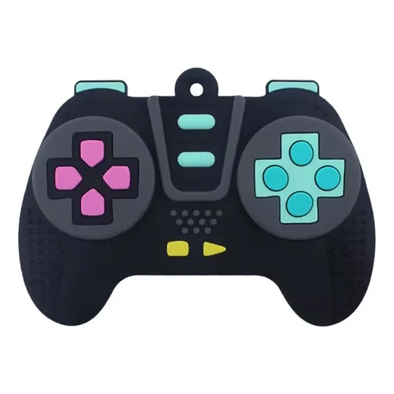 Masticador De Silicón Para Bebés Palanca De Play Negra Úpale