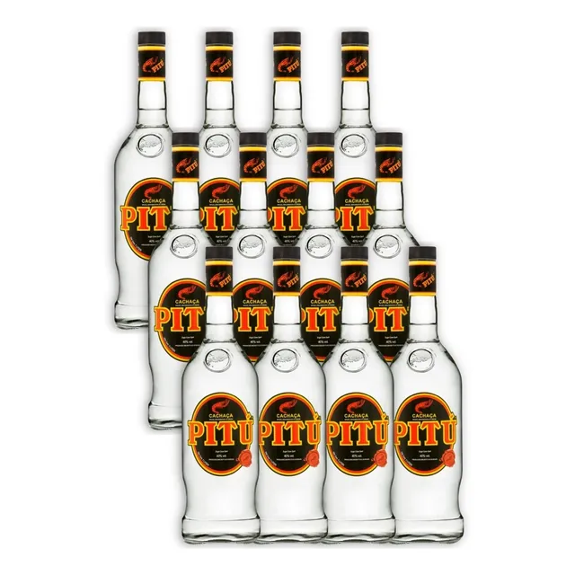 Pitú Silver Aguardiente Cachaça Destilado Caja X12u 1000ml