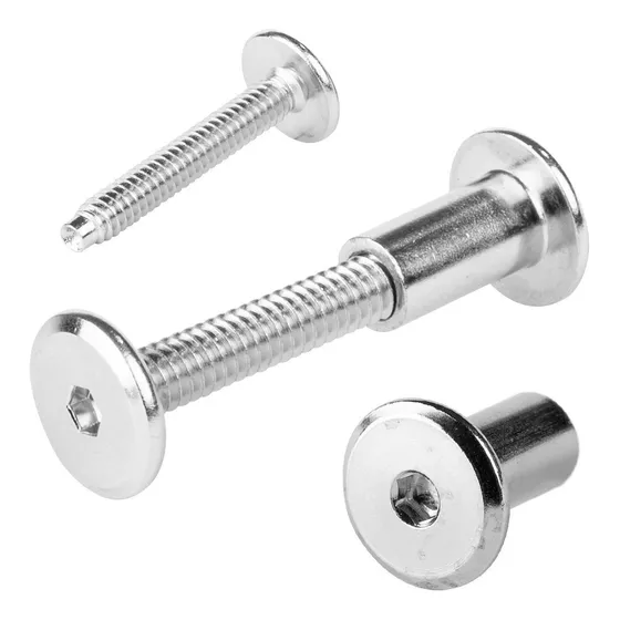 Tornillo Conector Tuerca Union Muebles 4cm X 1/4 10pzs
