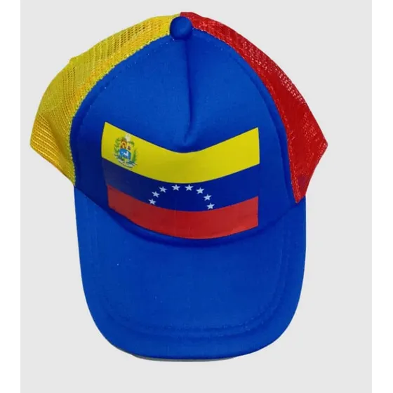 Gorra Tricolor Con Visera Pintada Bandera De Venezuela 