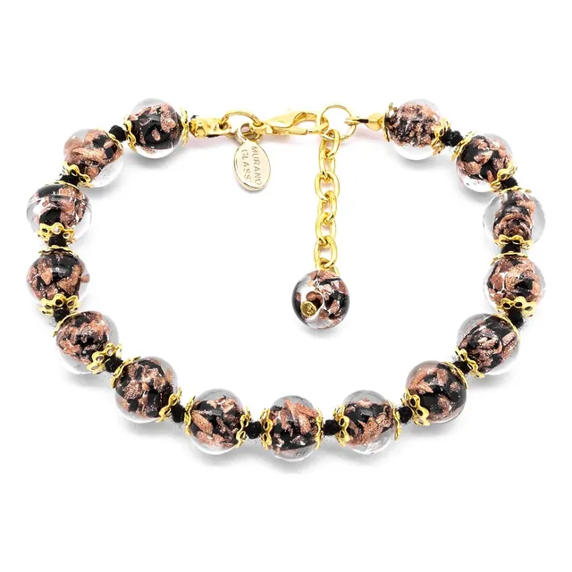 Pulsera De Cristal De Murano Auténtico  Italia Cuentas...