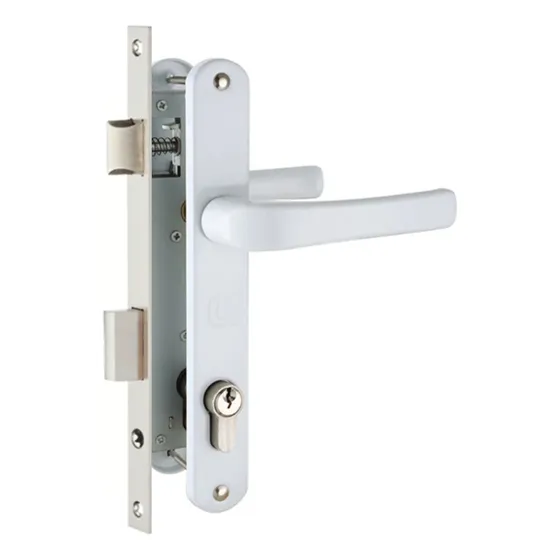 Set De Cerradura Angosta Y Cilíndro Para Puertas De Aluminio Blanco