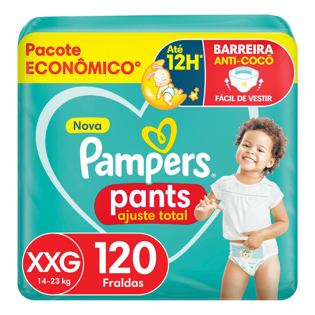 Fralda Pampers Pants Ajuste Total Tamanho Xxg 120 Unidades Extra Extra Grande (xxg) Sem Gê... Fralda Pampers Pants Ajuste Total Tamanho Xxg 120 Unidades Extra Extra Grande (xxg) Sem Gê...