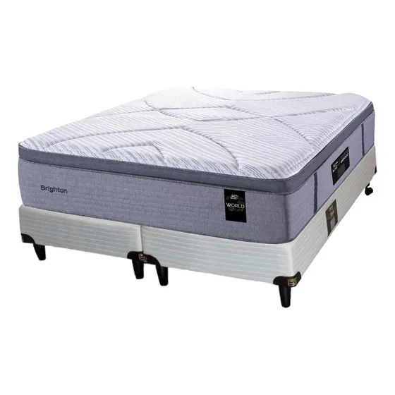 Conjunto King Koil Brighton 160x200 Queen Sommiers Comfort Color Blanco