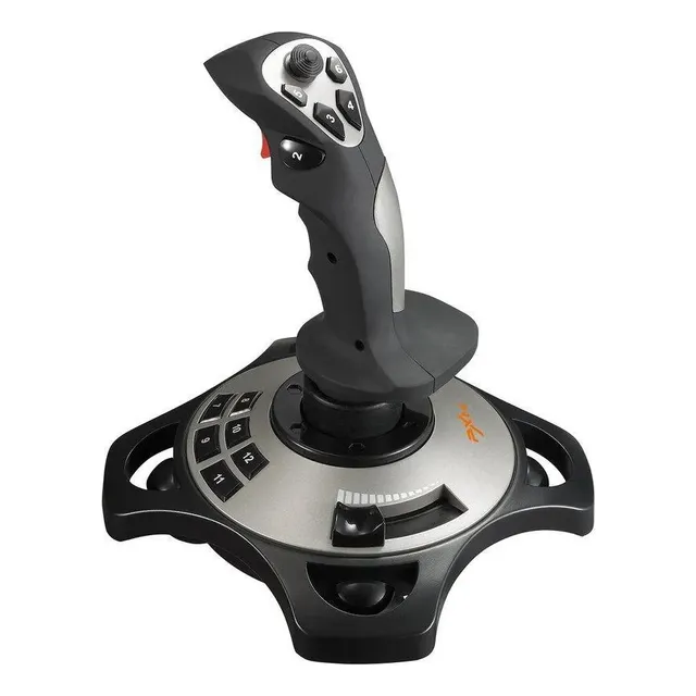 Simulador de vuelo con joystick Pxn 2113 Pro Color Negro