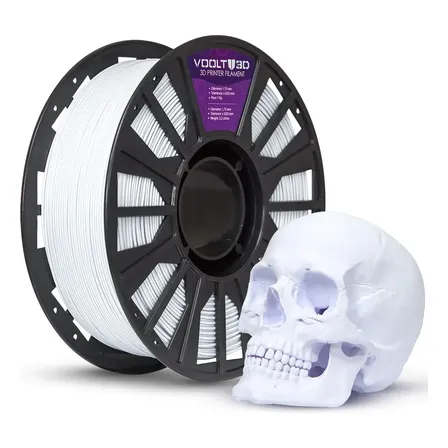 Filamento Pla Branco Velvet 1kg - Premium Voolt3d High Speed.