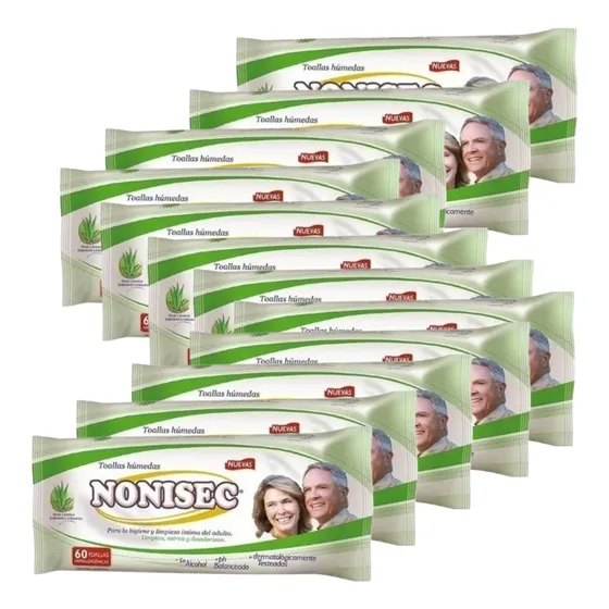 Toallas Humedas Adultos Nonisec Pack 12 X 60 Unid.