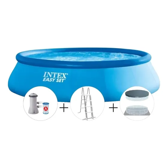 Pileta con Aro Inflable Easy Set 54916 457X122 cm con Bomba Filtrante y Accesorios Intex Azul