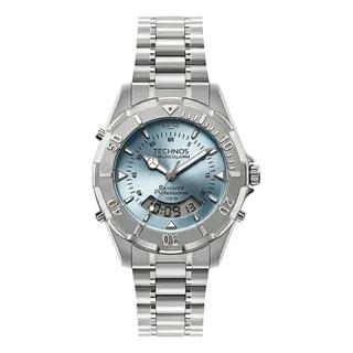 Technos Relógio Technos Skydiver Masculino Azul Exclusivo Prata Azul-claro