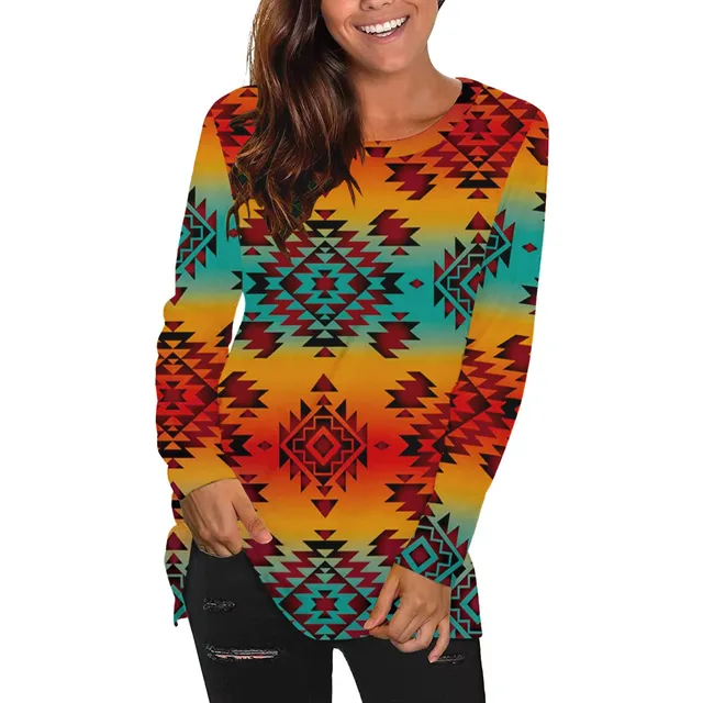 Tops Talla Para Mujer Cuello Redondo Manga Larga Jersey Fina