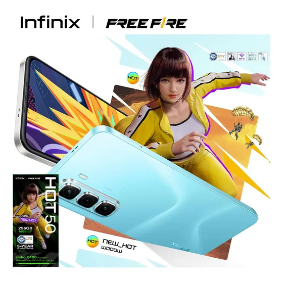 Colaborado Con Free Fire Infinix Hot 50 Pro Dual Sim 256gb 8gb+8gb Ram Azul