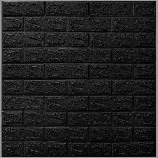 Kit 10 Peças Painel Placa Adesivo De Parede 3d Tijolo 70x77 Cor A6-PRETO