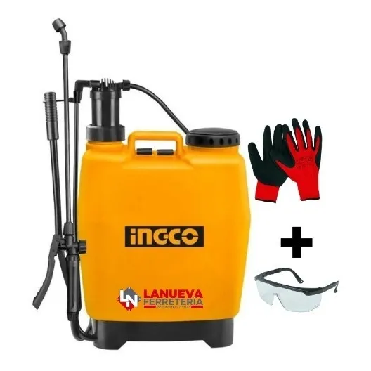 Pulverizador Fumigador 16lt Mochila Ingco Hspp4161 Desinfect Color Amarillo Talle 16 LTS