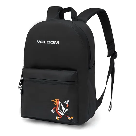 Mochila Universitária Masculina Reforçada Espaçosa Estilosa Cor Preto Desenho Do Tecido Liso