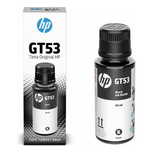 Botella De Tinta Negra Hp Original Gt53 90 Ml