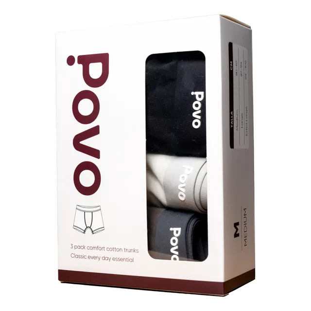 Boxer Trunk 3 Pack Caballero Algodon 3 Unidades