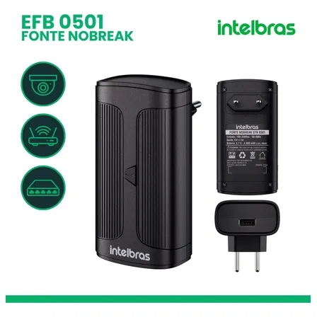 Fonte Nobreak Usb Com Bateria Camera Wifi Efb0501 Intelbras