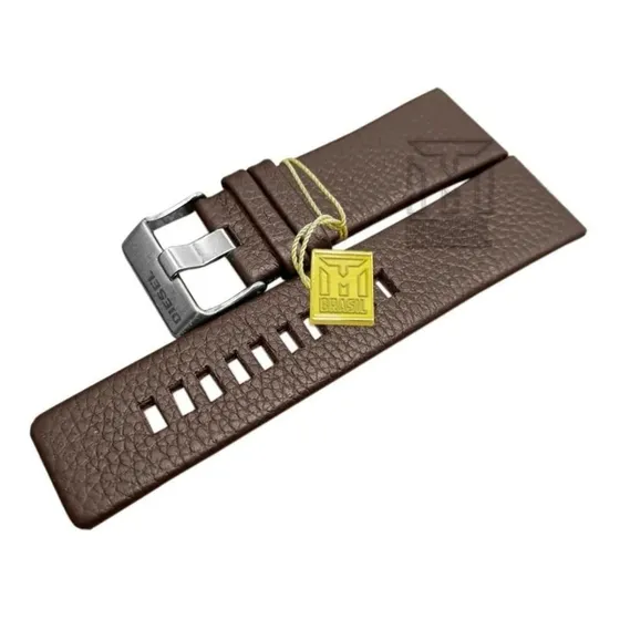 Pulseira Diesel 28mm Couro Marrom Legítimo Largura Da Pulseira 28 Mm