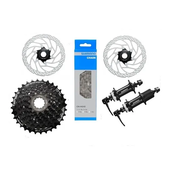 Par Cubos Shimano Com Disco Rt30 Catraca K7 Corrente 8 Vel.
