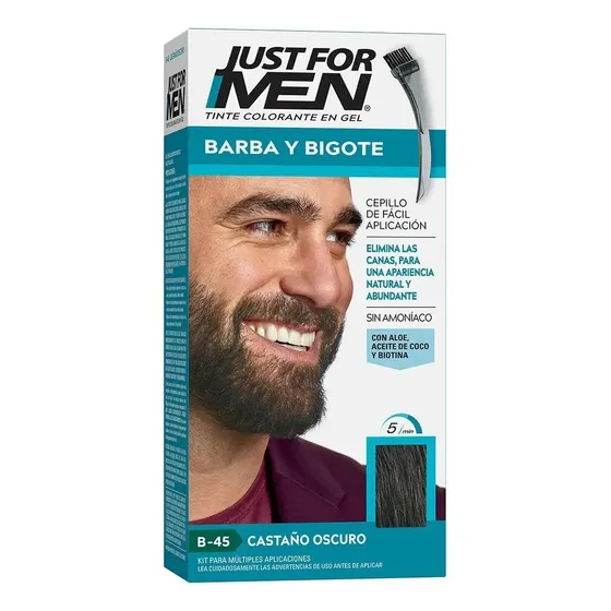 Just For Men Barba Y Bigote Castaño Oscuro Tintura En Gel | Cuotas sin interés