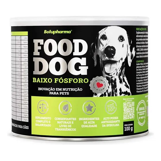 Food Dog Baixo Fósforo Suplemento Cães Botupharma 100g