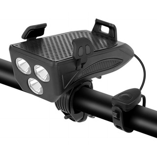 4000mah Lmpermeable Bicicleta Faro, Soporte Celular Luz + Bocina Usb Recargable Bicicleta Negro 4000mah Lmpermeable Bicicleta Faro, Soporte Celular Luz + Bocina Usb Recargable Bicicleta Negro