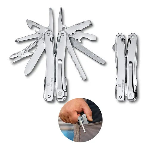 Herramienta suiza multifuncional alicate Spirit Mx Clip Victorinox cor prateado