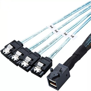Cabo Sas 12g Sff-8643 Para 4 Sata 7 Pinos - 1m Com Nfe Cabo Sas 12g Sff-8643 Para 4 Sata 7 Pinos - 1m Com Nfe