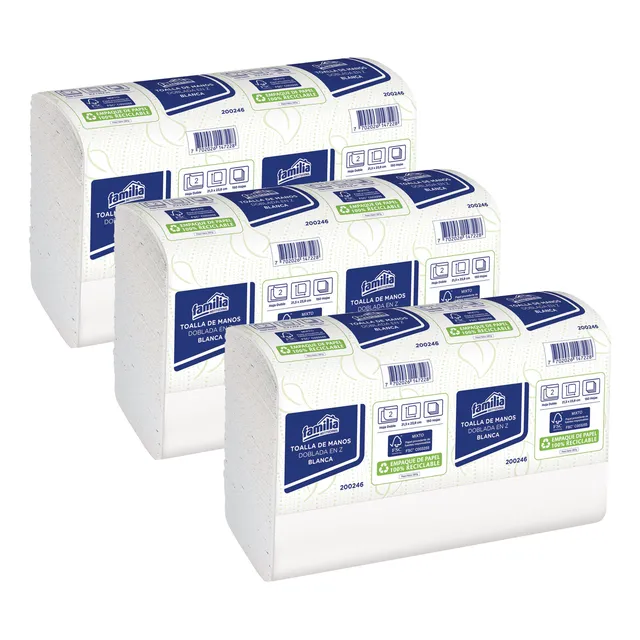 Papel Toalla Interfoliada Hoja Doble Tork 3 Paq X 150 Hojas