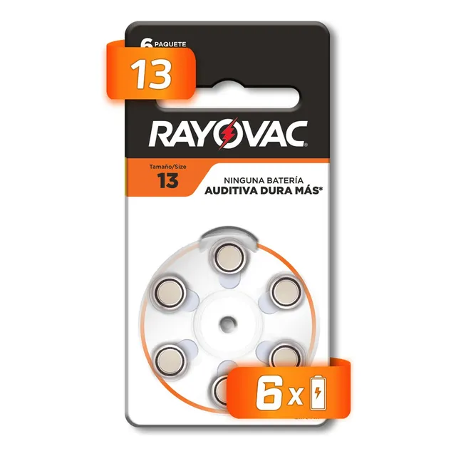 Pila Botón Rayovac Auditiva 13 Premium 6 Unidades 1.45v