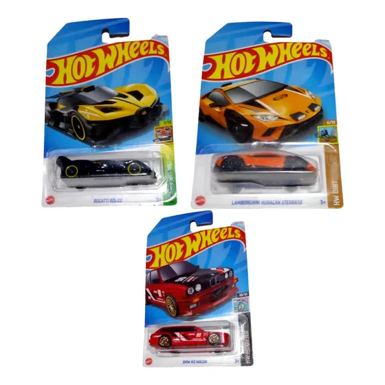 Hot Wheels Set De 3 Autos Variados Negro