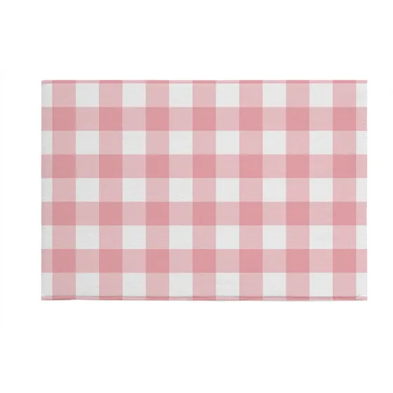 Tapete Puerta Cuadro Color Rosa Super Suave Antideslizante X