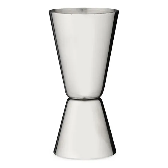 Set X 2 Medidor Whisky Jigger Doble Acero Inoxidable Premium Color Plateado