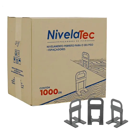 1000 Niveladores 2mm + 100 Cunhas Slim Clip Para Assentar E Nivelar Porcelanato Piso Cerâmica Nivelatec