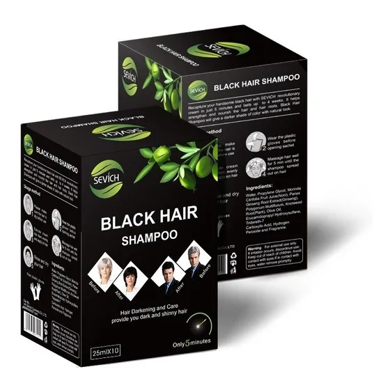 Sevich® Shampoo Negro De Pelo Y Barba 15ml (3 Und)