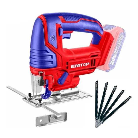 Sierra Caladora Emtop Inalámbrica 20v S/ Bateria + 5 Hojas 