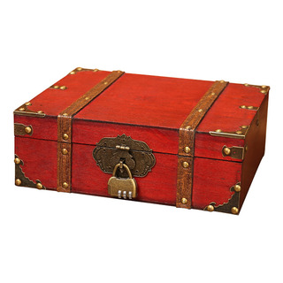 Cofre Del Tesoro Pequeño Vintage Decorativo, 2701 Rojo Cofre Del Tesoro Pequeño Vintage Decorativo, 2701 Rojo