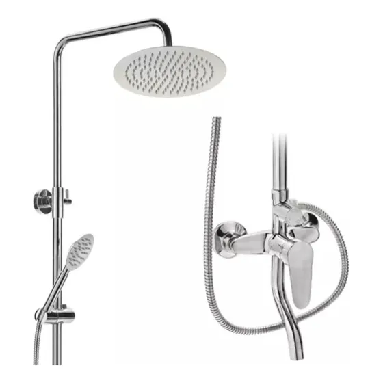 Regadera De Baño Circular Monocomando Cromadaaceroinoxidable
