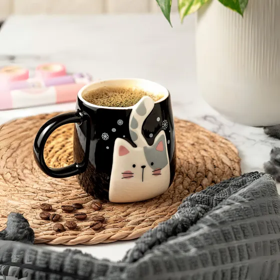 Taza Gato 3d Cerámica Divertida 350 Ml Café Té Regalo