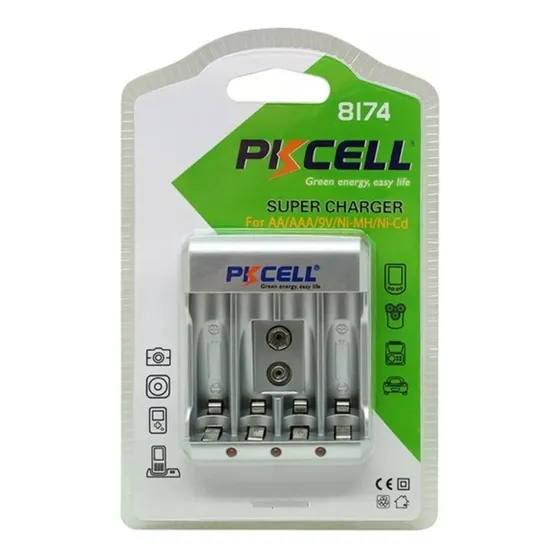 Super Cargador De Pilas Baterias Recargables Aa Aaa 9v