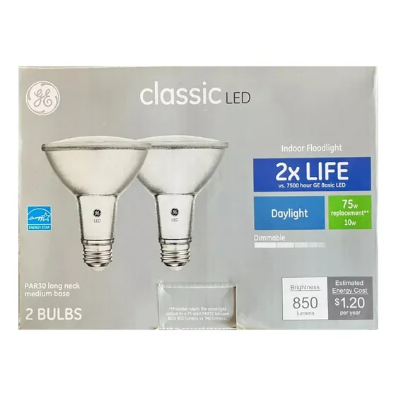 Ge 2 Bombilla Led Clasica Cuello Corto Par30 75 W