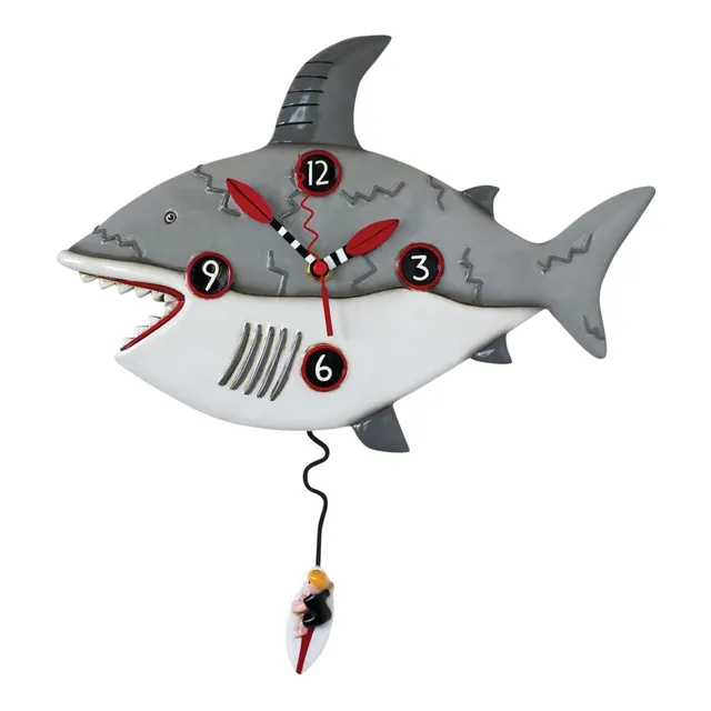 Allen Designs Reloj Pared P1378 Surf Atyour Own Risk Shark