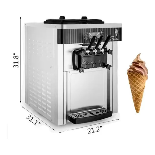 Maquina Barquillera Helado Soft 3 Sabores 110v 2200w 28lts/h