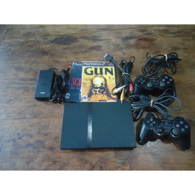 Play Station 2 Excelente Estado + Dos Joystick Orig Completa Negro