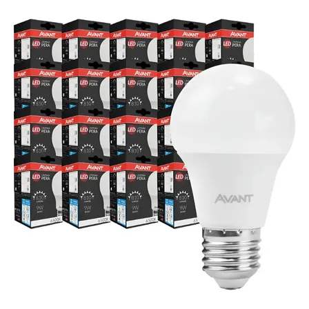 Kit 20 Lâmpadas E27 Led Branca 6500k Bivolt Avant A60 9w