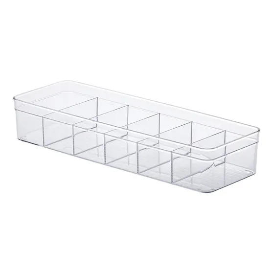 Organizador Caja Acrilico Con Divisiones Baño Placares 40cm 