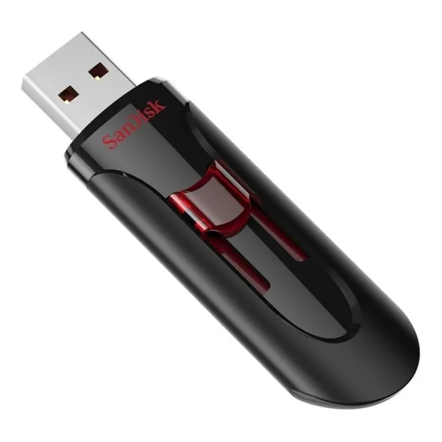 Pendrive SanDisk Cruzer Glide 128GB 3.0 lisa negro y rojo