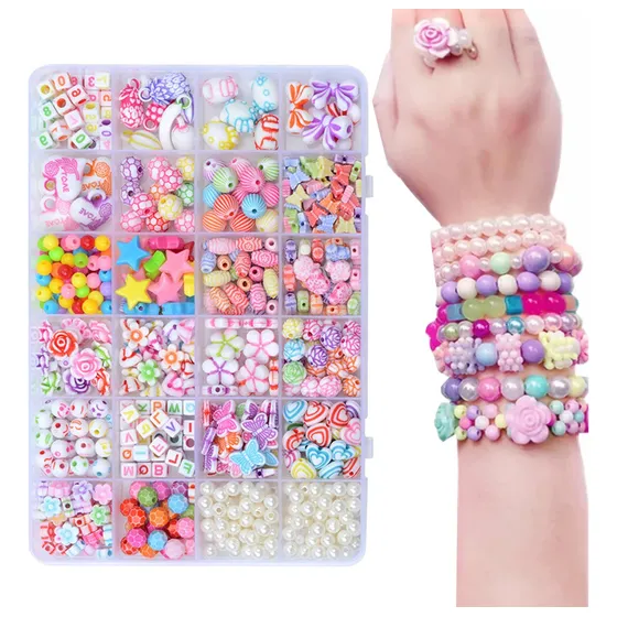 550pcs Cuentas Kits Fabricación Joyas Pulsera Collar Regalo