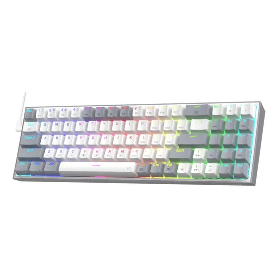 Teclado Gamer Redragon Pollux K628 Blanco/gris Alámbrico Idioma Inglés US