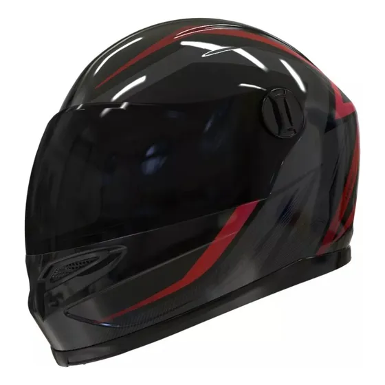 Casco Integral Moto Vertigo V32 Influence Negro/rojo Brillo